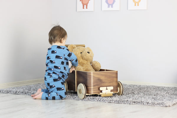 Toddler Walker Wagon - Model B - Walnut